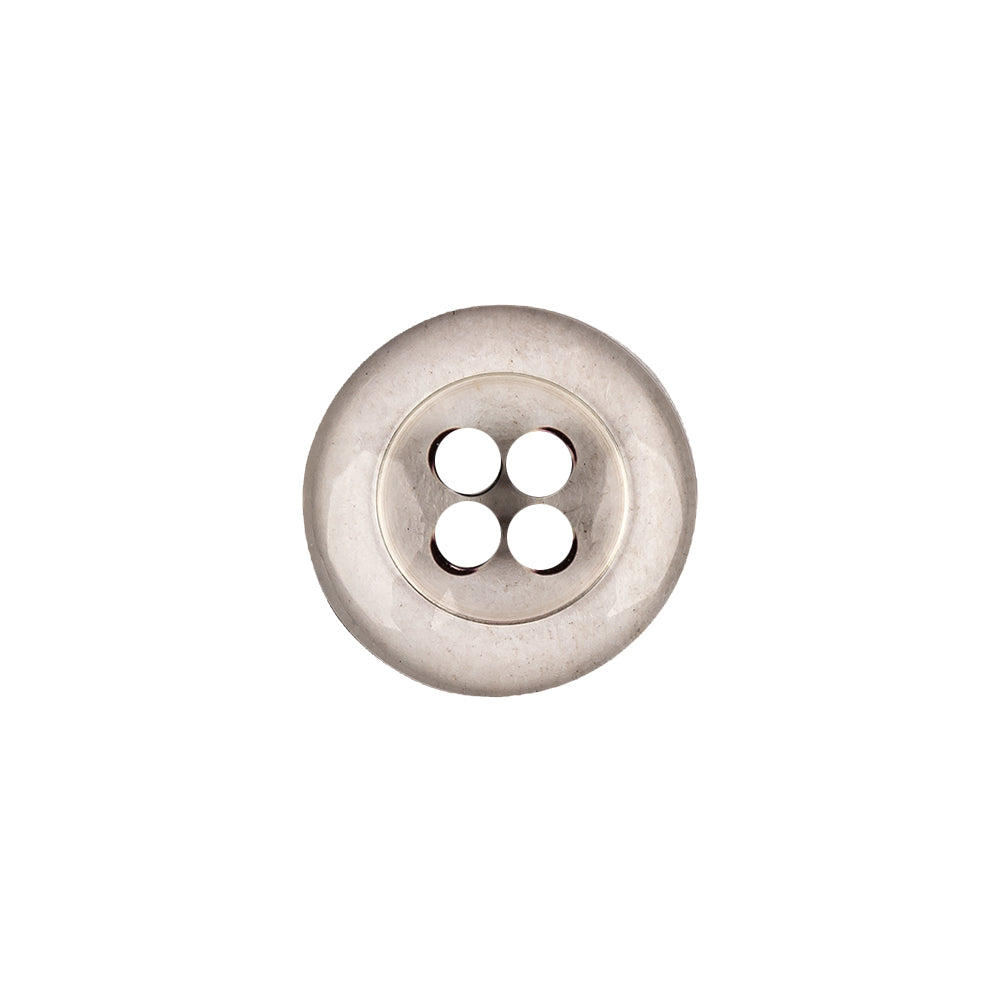 Italian Transparent and Black 4-Hole Tire Rimmed Jacket Button - 24L/15mm Detail