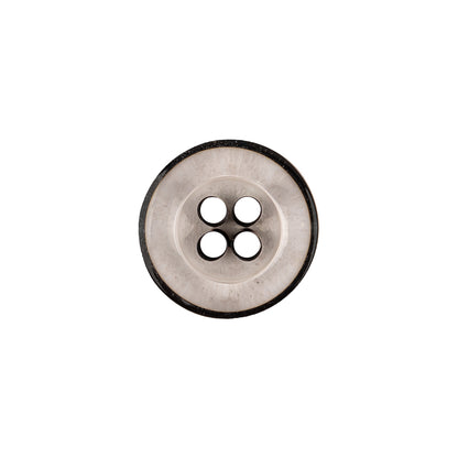 Italian Transparent and Black 4-Hole Tire Rimmed Jacket Button - 24L/15mm