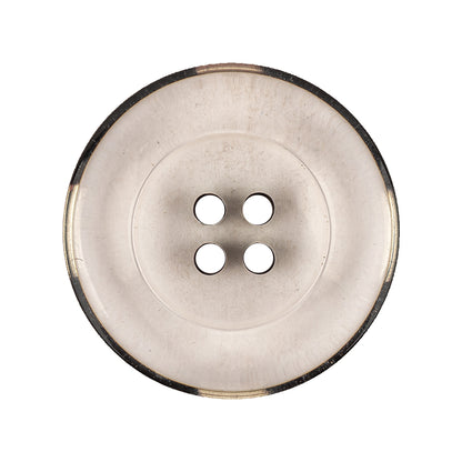 Italian Transparent and Black 4-Hole Tire Rimmed Jacket Button - 44L/28mm