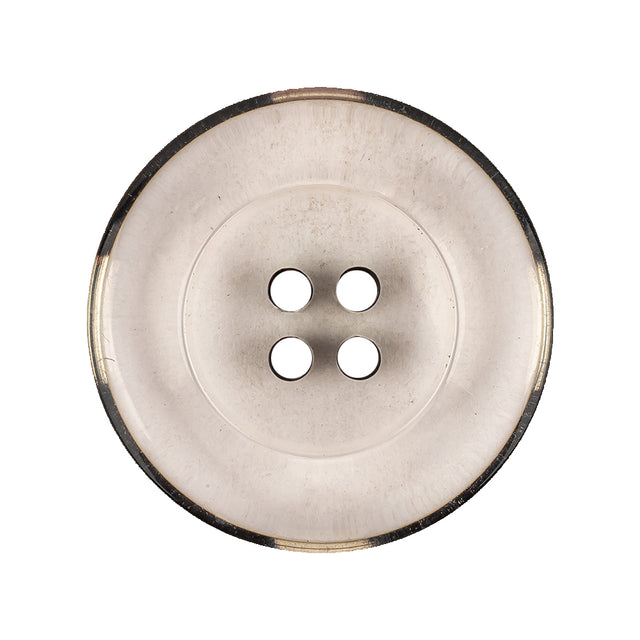 Italian Transparent and Black 4-Hole Tire Rimmed Jacket Button - 44L/28mm