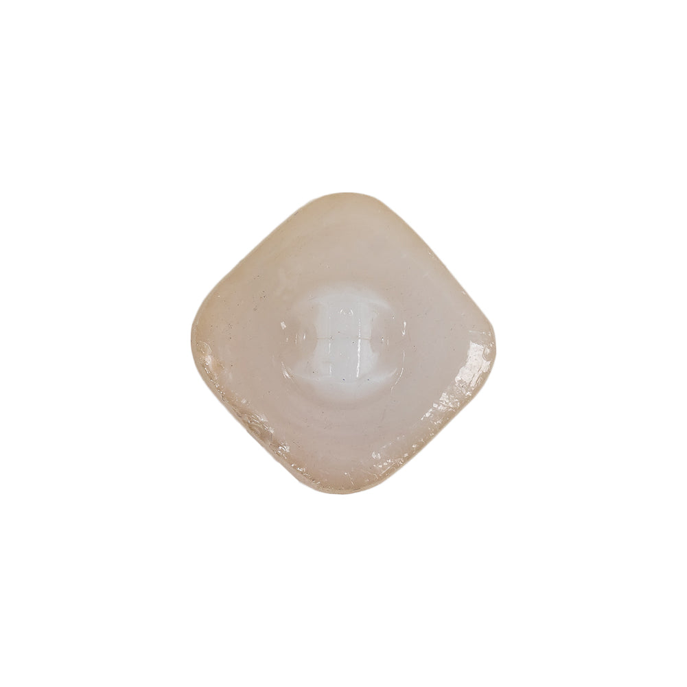 Vintage Pearl Finished Shank Back Square Glass Button with Rhinestone - 30L/19mm Detail