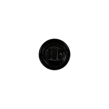 Vintage Antique Gold and Black Classical Shank Back Glass Button with Rhinestone Core - 17L/10.5mm Detail