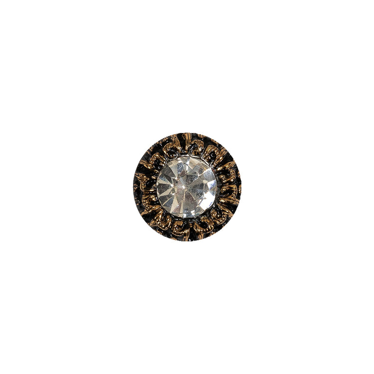 template--25130090922057__main-Vintage Antique Gold and Black Classical Shank Back Glass Button with Rhinestone Core - 17L/10.5mm