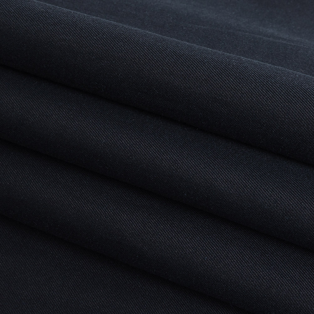Navy Thick Cotton and Rayon Twill Folded