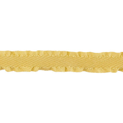 Lemon Twill Ribbon with Ruffled Grosgrain Borders - 0.625" Detail