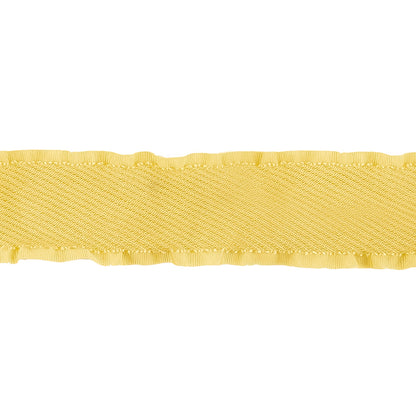 Lemon Twill Ribbon with Ruffled Grosgrain Borders - 1" Detail