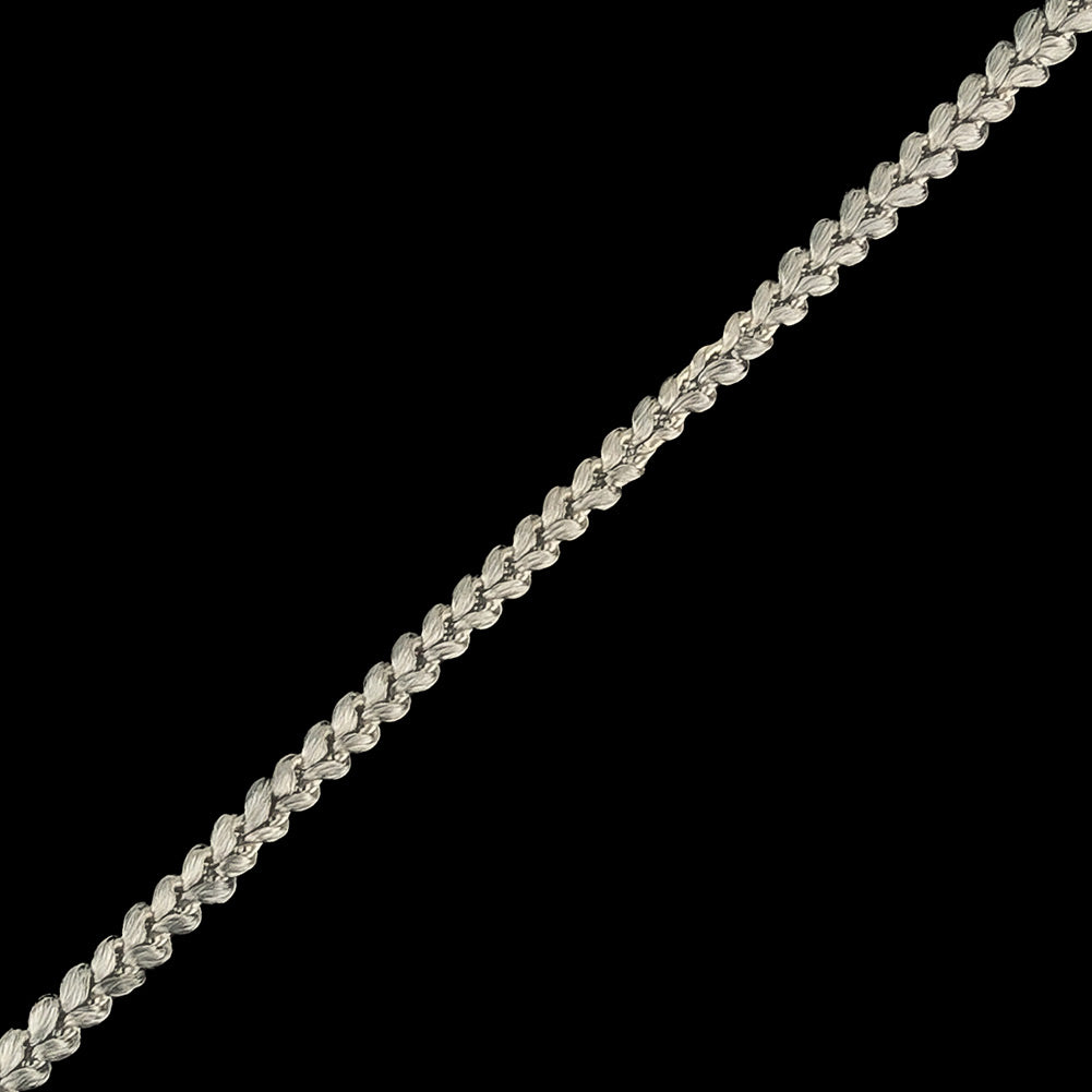 Silver Gray Cotton Blend Braided Trim - 0.1875" Detail