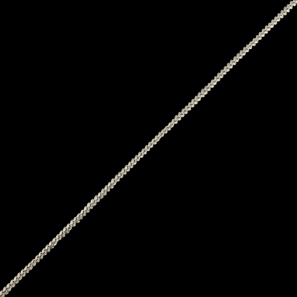 Silver Gray Cotton Blend Braided Trim - 0.1875"