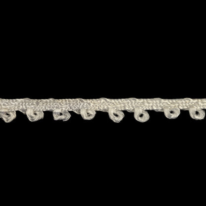 Optical White Picot Edged Cotton Blend Braided Trim - 0.1875" Detail