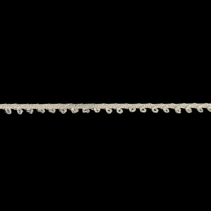 Optical White Picot Edged Cotton Blend Braided Trim - 0.1875"