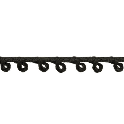 Permanent Black Picot Edged Cotton Blend Braided Trim - 0.1875" Detail