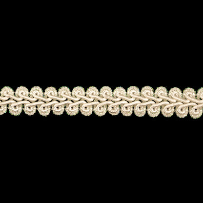 Almond Milk and Iridescent Gimp Braided Trim - 0.5" Detail