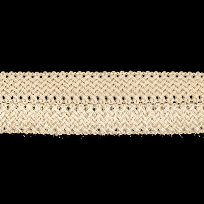 Bleached Sand Wool Foldover Braided Trim - 1.125" Detail