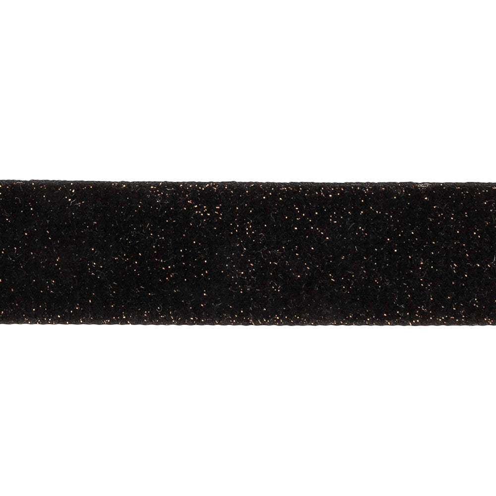 Black and Copper Glitter Velvet Trim - 1" Detail