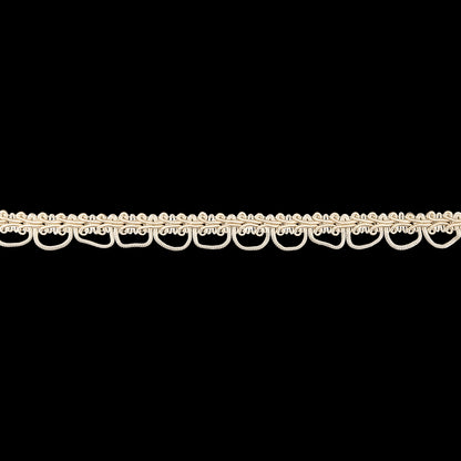 Sand Dollar and Pearled Ivory Gimp Braided Trim with Loops - 0.625"