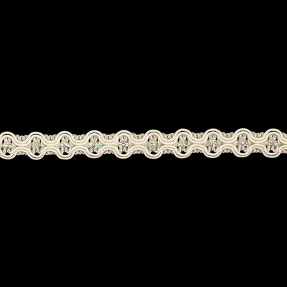 White and Iridescent Wavy Braided Trim - 0.375" Detail