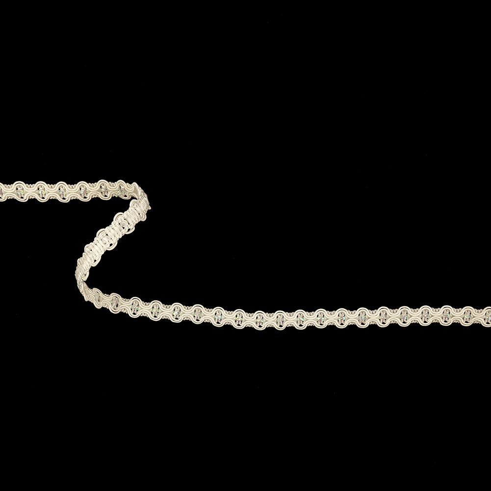 White and Iridescent Wavy Braided Trim - 0.375"