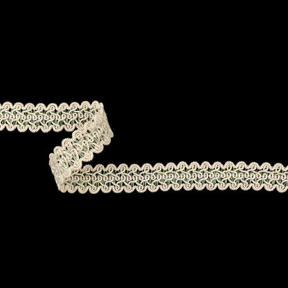 Ivory and Iridescent Gimp Braided Trim - 0.875"