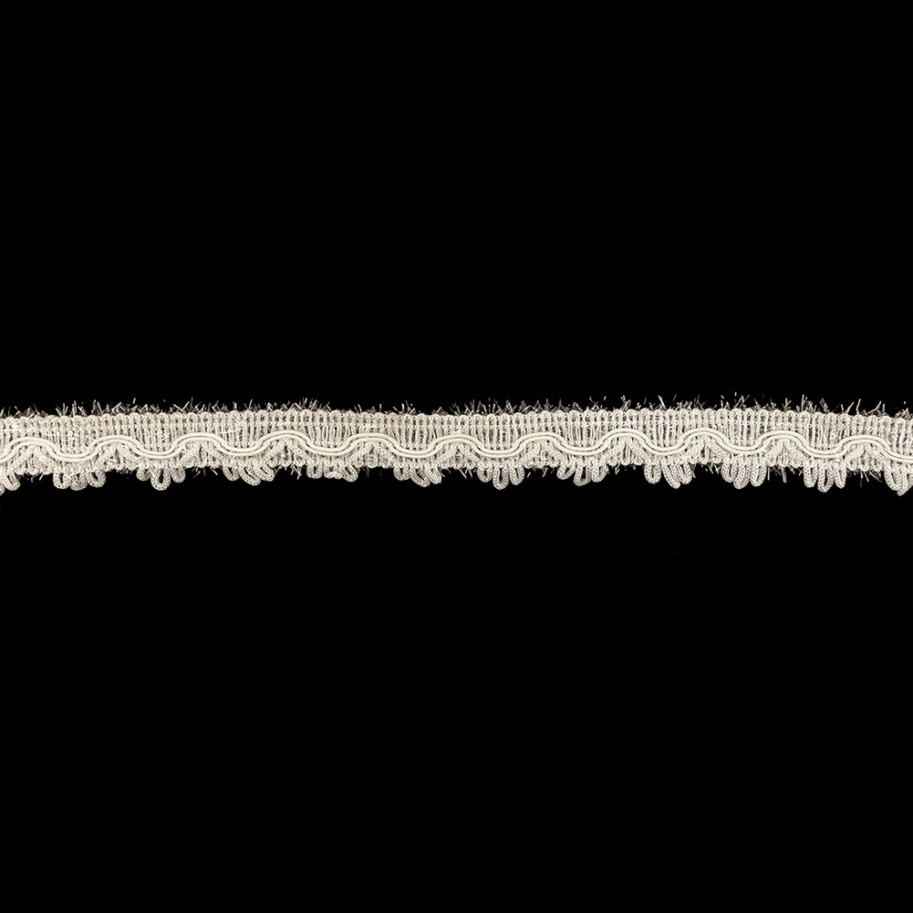 Icicle and Clear Eyelash Fringe Braided Trim with Picot Edging - 0.75"