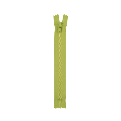 Lime Closed Bottom Molded Plastic Zipper - 6.5" Full