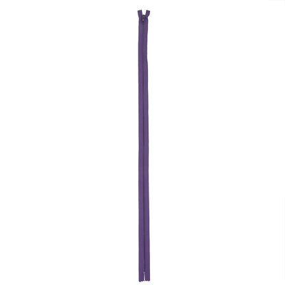 YKK Royal Purple Molded Plastic Closed Bottom Zipper with Metal Pull - 32" Full