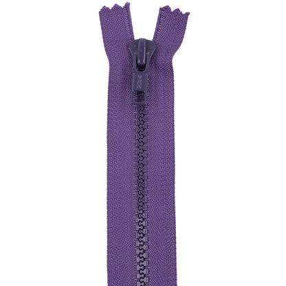 YKK Royal Purple Molded Plastic Closed Bottom Zipper with Metal Pull - 32"