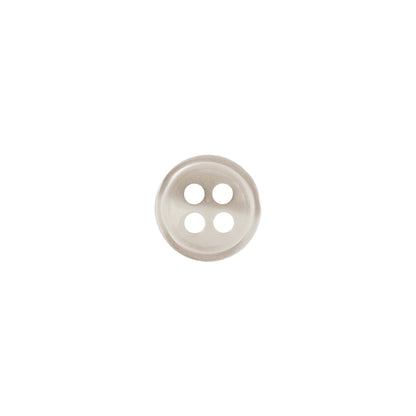 Semi Shiny Ghostly White Narrow Rimmed 4-Hole Button - 16L/10mm
