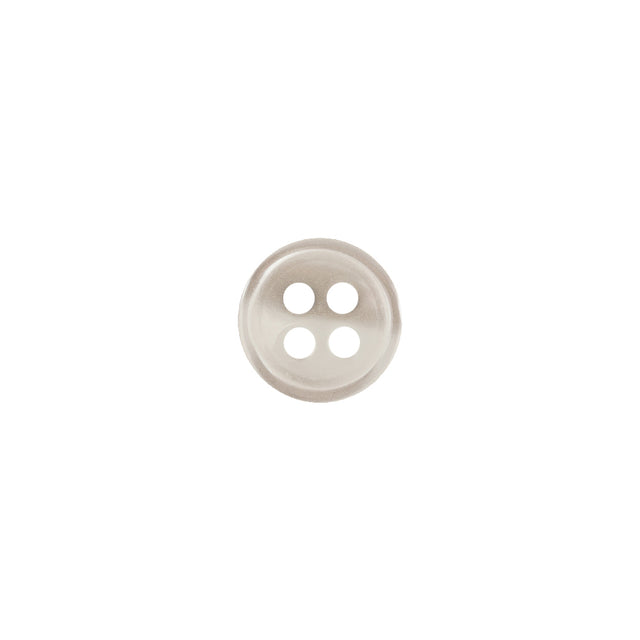 Semi Shiny Ghostly White Narrow Rimmed 4-Hole Button - 16L/10mm