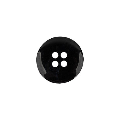 Go to Black Low Convex 4-Hole Plastic Suiting Button - 24L/15mm Detail