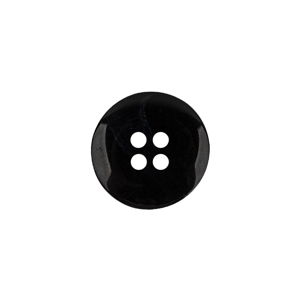 Go to Black Low Convex 4-Hole Plastic Suiting Button - 24L/15mm