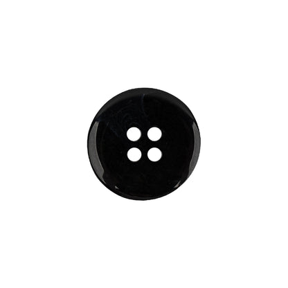Italian Black Shallow Plate Style 4-Hole Plastic Suiting Button - 24L/15mm Detail
