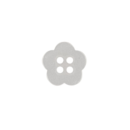 Shiny Lucent White Tinted 4-Hole Flower Shaped Button - 22L/14mm Detail