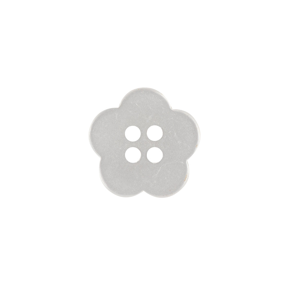 Shiny Lucent White Tinted 4-Hole Flower Shaped Button - 25L/16mm Detail