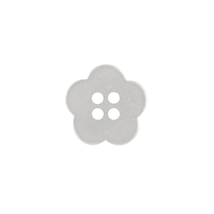 Shiny Lucent White Tinted 4-Hole Flower Shaped Button - 25L/16mm Detail