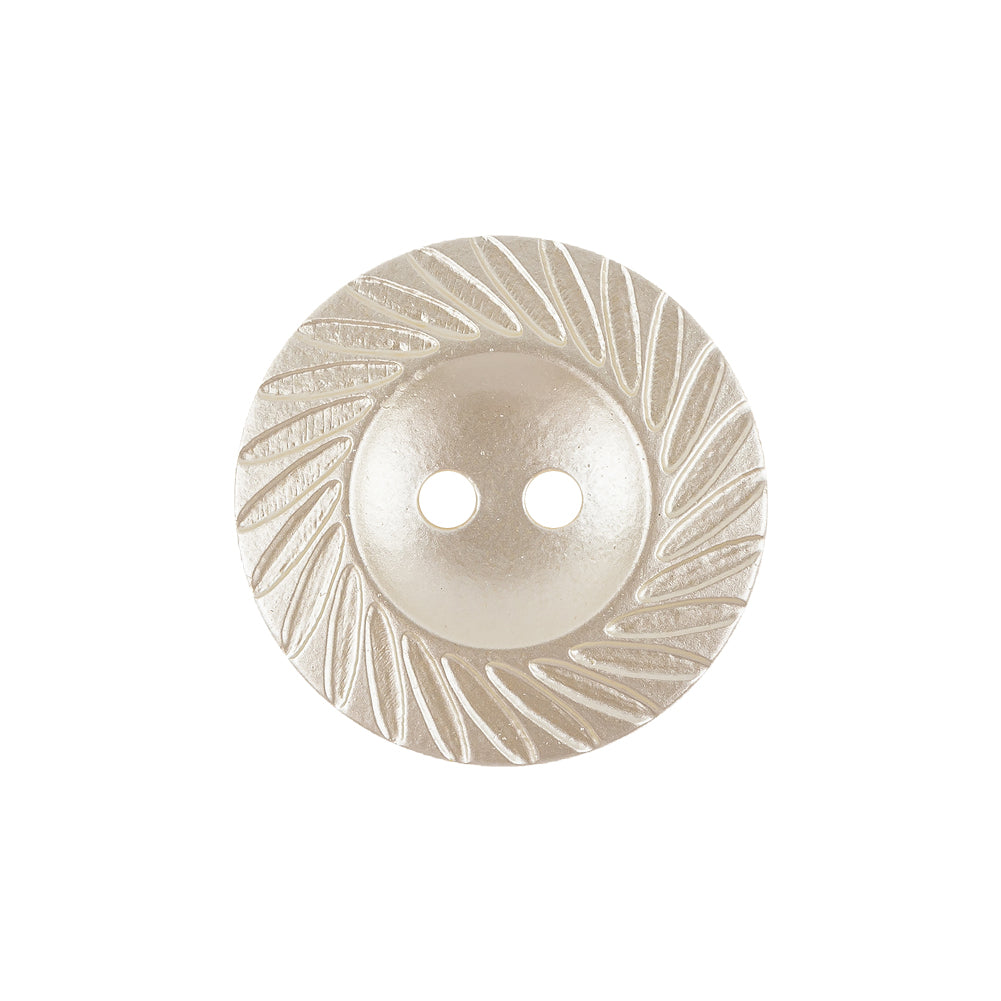 Antique White Pearl Tinted Abstract 2-Hole Button with Decorative Rim - 36L/23mm