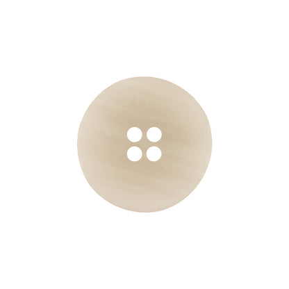 Italian Bone White, Brown and White Striated 4-Hole Plastic Button - 32L/20mm Detail