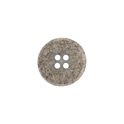 Italian Matte White and Gray Speckled 4-Hole Jacket Button - 24L/15mm Detail