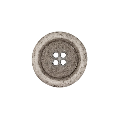 Italian Matte White and Gray Speckled 4-Hole Jacket Button - 32L/20mm
