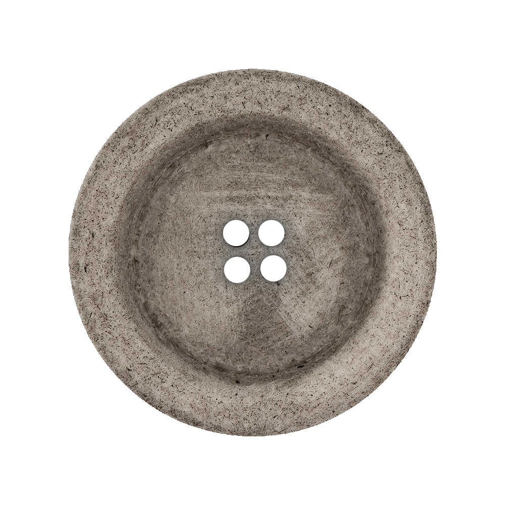 Italian Matte White and Gray Speckled 4-Hole Jacket Button - 44L/28mm