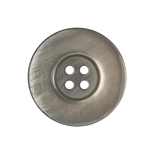Iridescent Silver Blue and Brown Ombre 4-Hole Dish Style Jacket Button - 40L/25.5mm