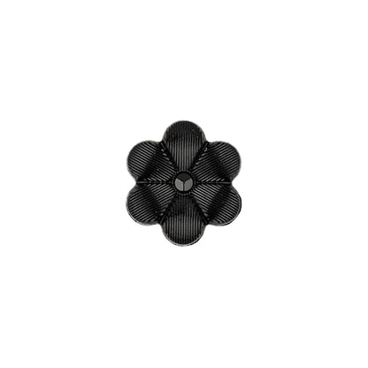 Italian Black Flower Shank Back Nylon Button - 20L/12.5mm