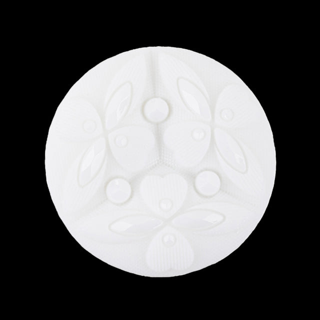 Italian Sugar Swizzle Floral Molded Shank Back Nylon Button - 44L/28mm