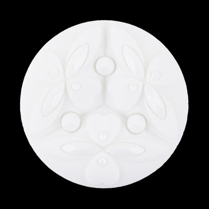 Italian Sugar Swizzle Floral Molded Shank Back Nylon Button - 54L/34mm