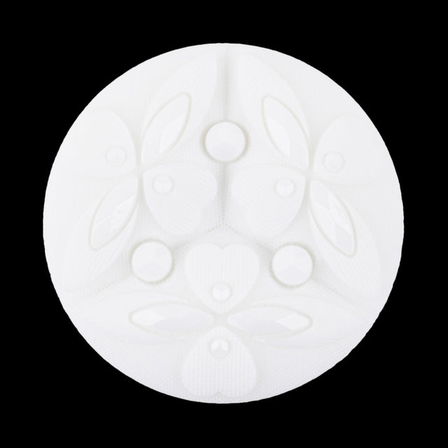 Italian Sugar Swizzle Floral Molded Shank Back Nylon Button - 54L/34mm