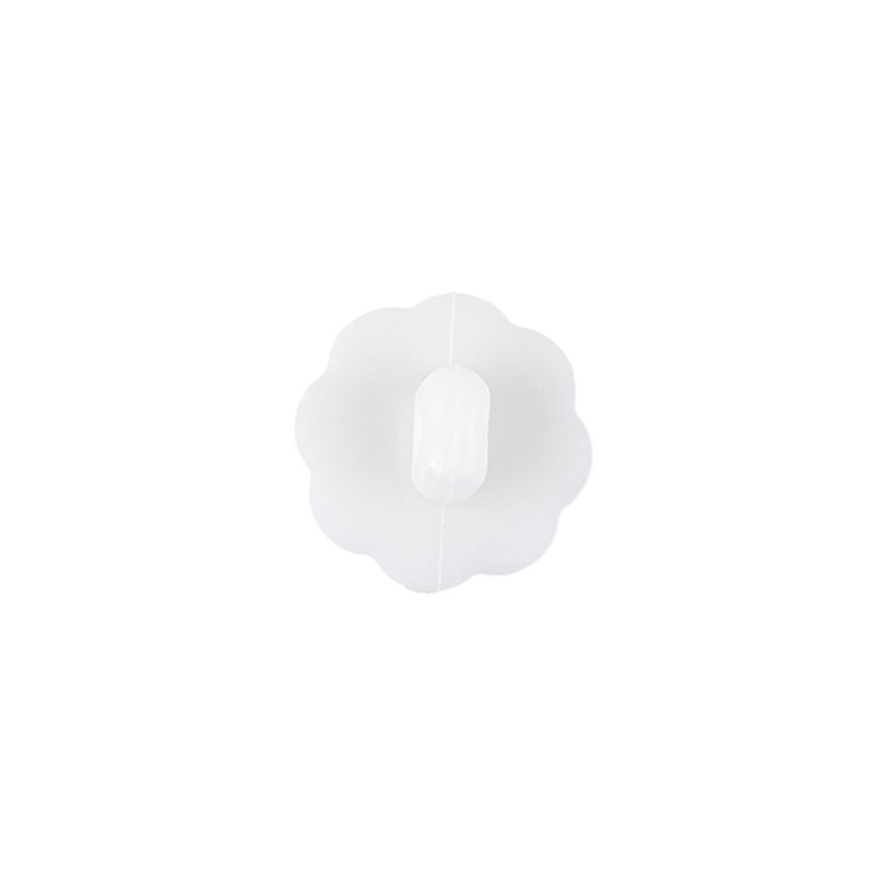 Italian White Faceted Shank Back Flower Button - 20L/12.5mm Detail