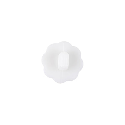 Italian White Faceted Shank Back Flower Button - 20L/12.5mm Detail