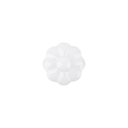 Italian White Faceted Shank Back Flower Button - 20L/12.5mm