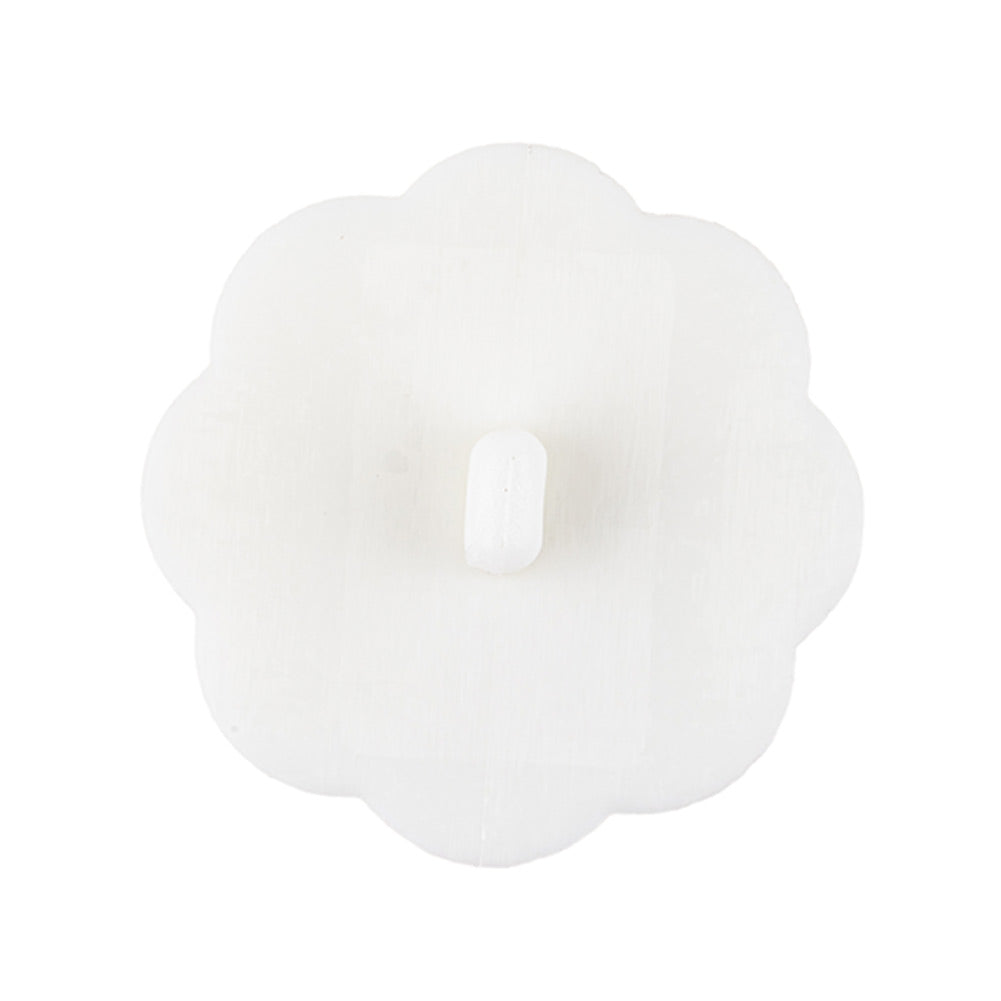 Italian White Faceted Shank Back Flower Button - 44L/28mm Detail