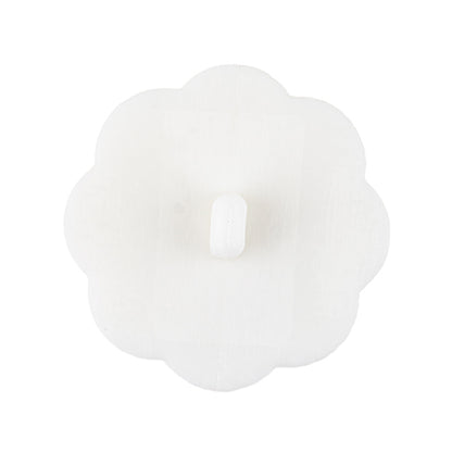 Italian White Faceted Shank Back Flower Button - 44L/28mm Detail