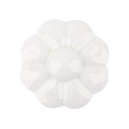 Italian White Faceted Shank Back Flower Button - 44L/28mm
